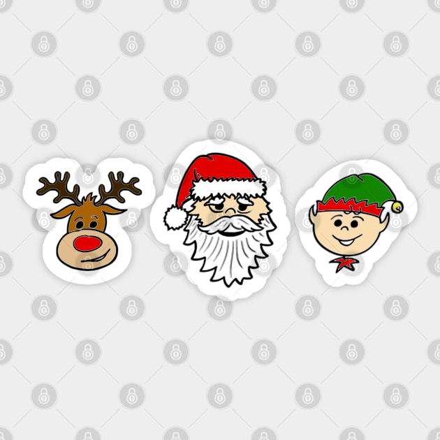 Santa and Friends Sticker by ArtNimexion